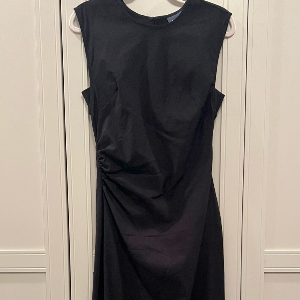 NEW Maeve Anthropologie Gathered Waist Sleeveless Midi Dress Black Women’s Small - Picture 5 of 13